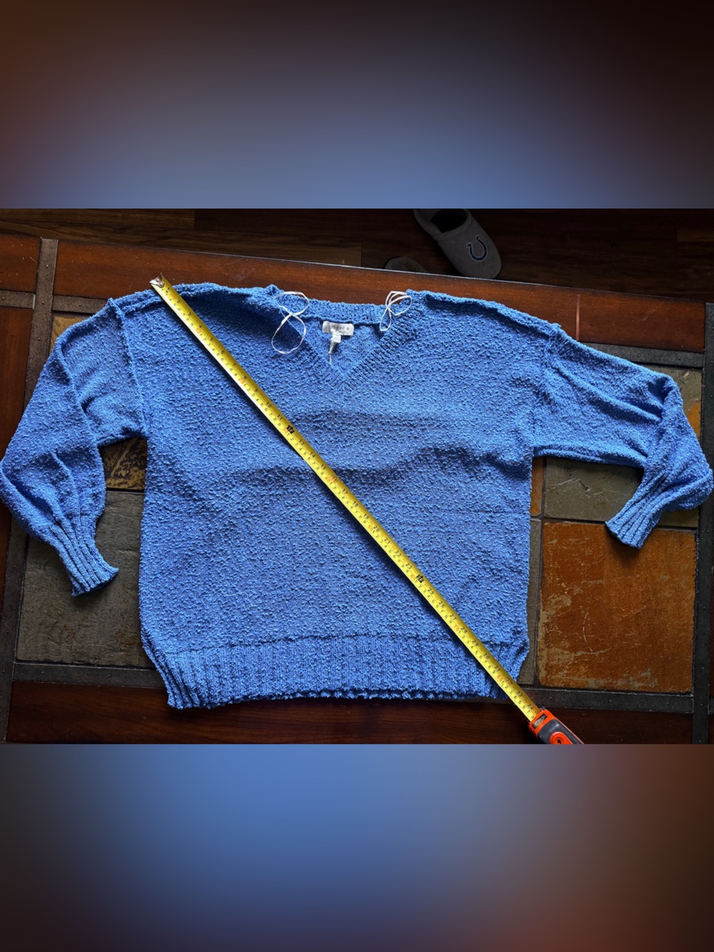 Umgee 1xl Colbalt blue v neck chunky lightweight oversized beachy preppy BNWT